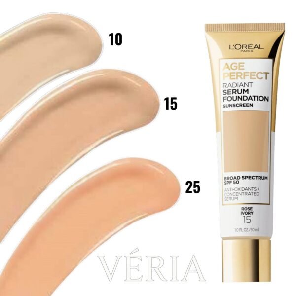 L'Oréal Paris Age Perfect Radiant Serum Foundation SPF 50 | لوريال باريس إيج بيرفكت كريم أساس سيروم مضيء بمعامل حماية SPF 50