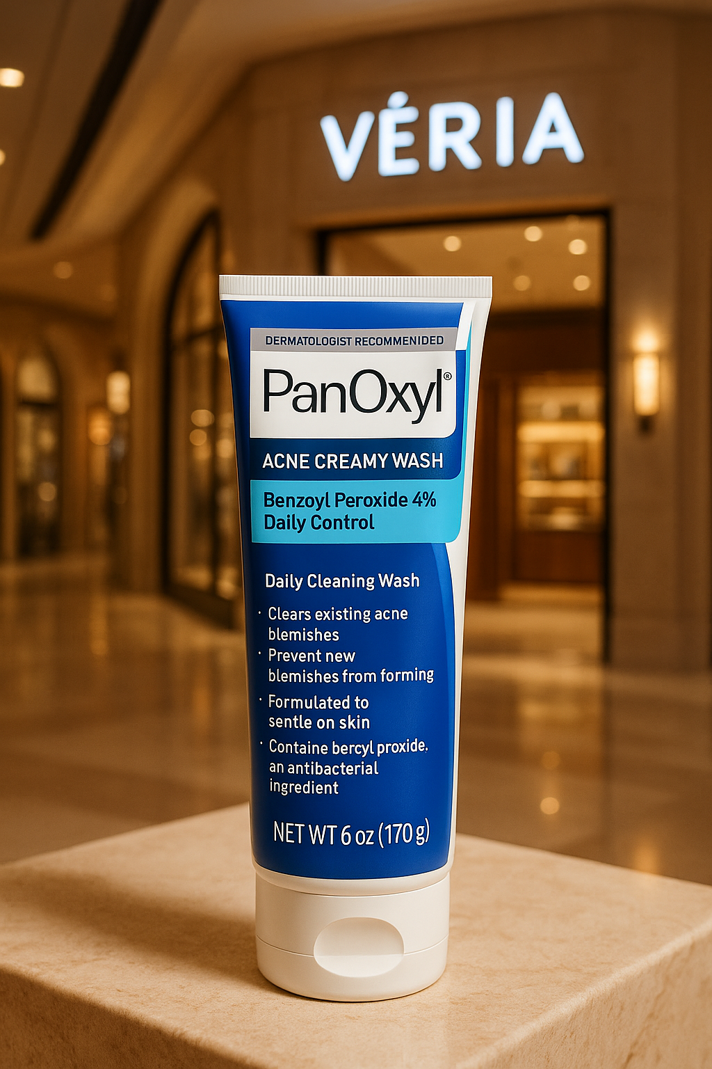 PanOxyl Acne Creamy Wash Benzoyl Peroxide 4% Daily Control.